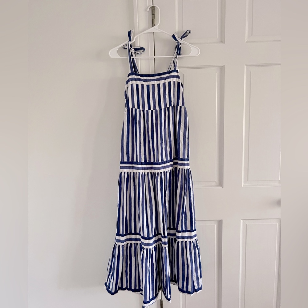 Striped Blue and White Maxi Dress